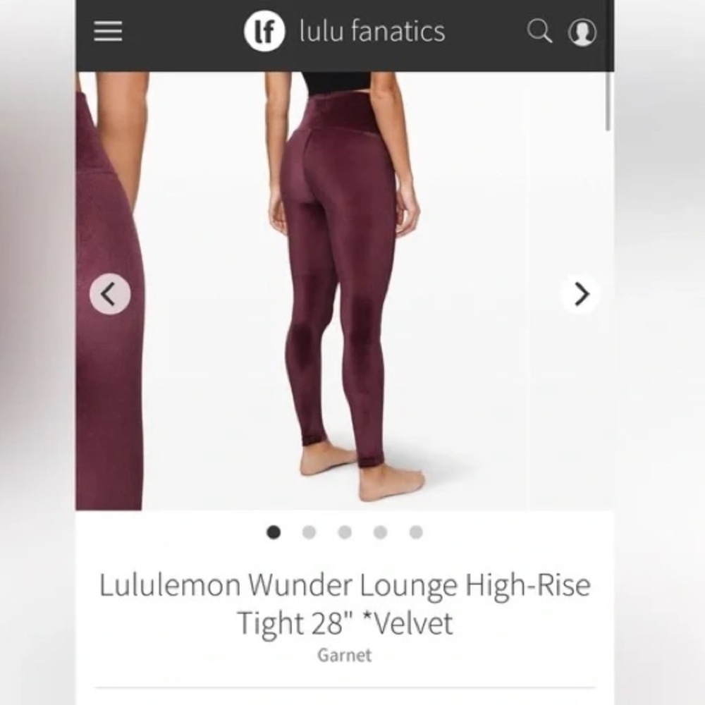 Lululemon PRISTINE Wunder Lounge High-Rise Tight LONG 28 Velvet Garnet 6